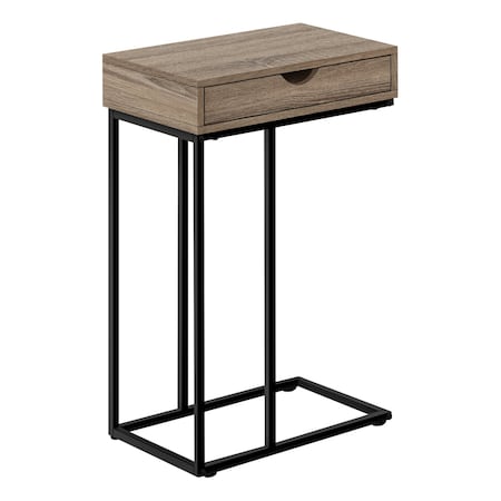 Monarch Specialties Side Table, 15.75 W, 24 H, Particle Board, Metal, Dark Taupe I 3771